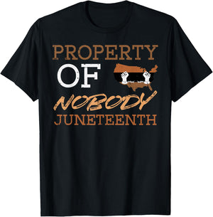 Property Of Nobody Juneteenth Black Freedom Men Women Kids T-Shirt - T-Shirt | Black