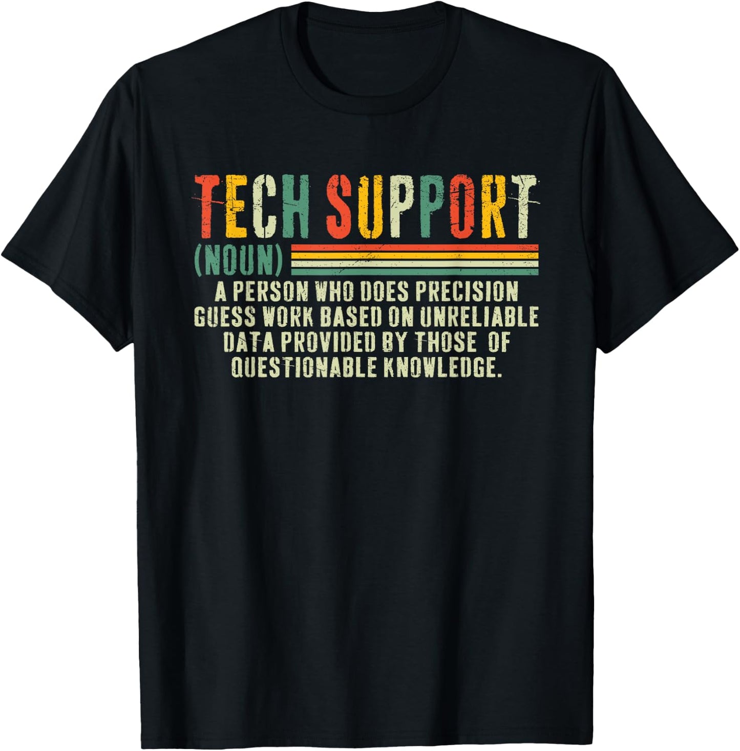 Funny Tech Support Cool Vintage Tech Support Definition T-Shirt - T-Shirt | Black