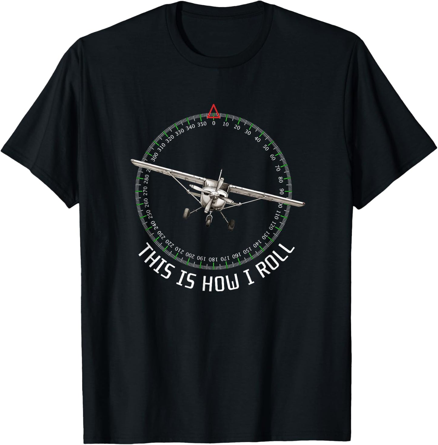 This Is How I Roll Funny Pilot Aviation Airplane C172 T-Shirt - T-Shirt | Black