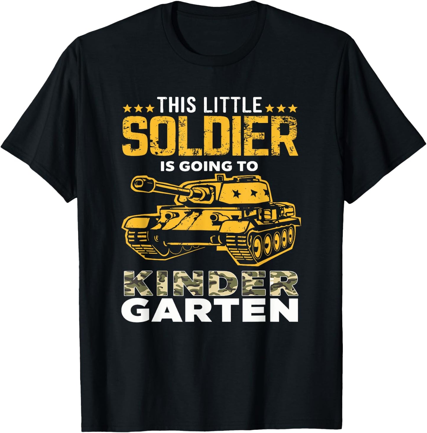 Military Army Camo Tanks Kindergarten Back To School Boys T-Shirt - T-Shirt | Black