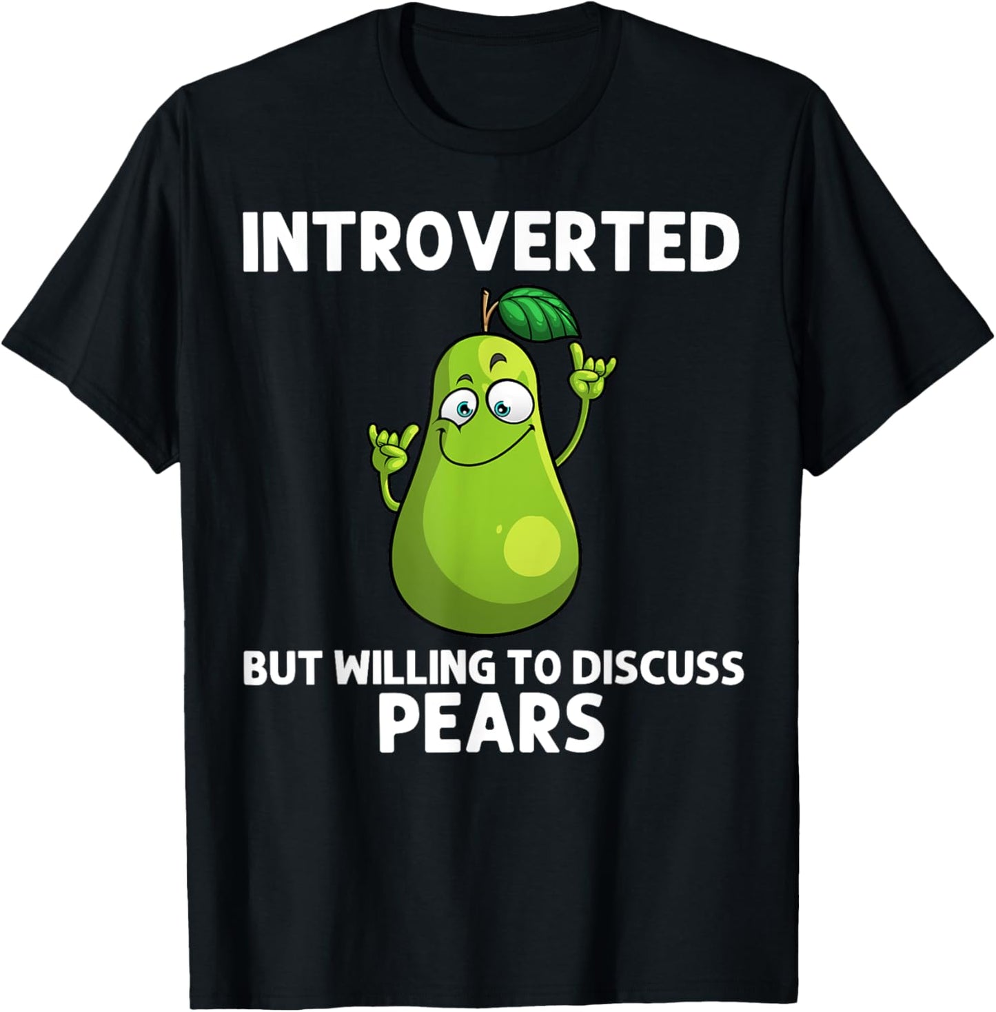 Cool Pear Women Pears Fruit Vegan Food Vegetarian T-Shirt - T-Shirt | Black