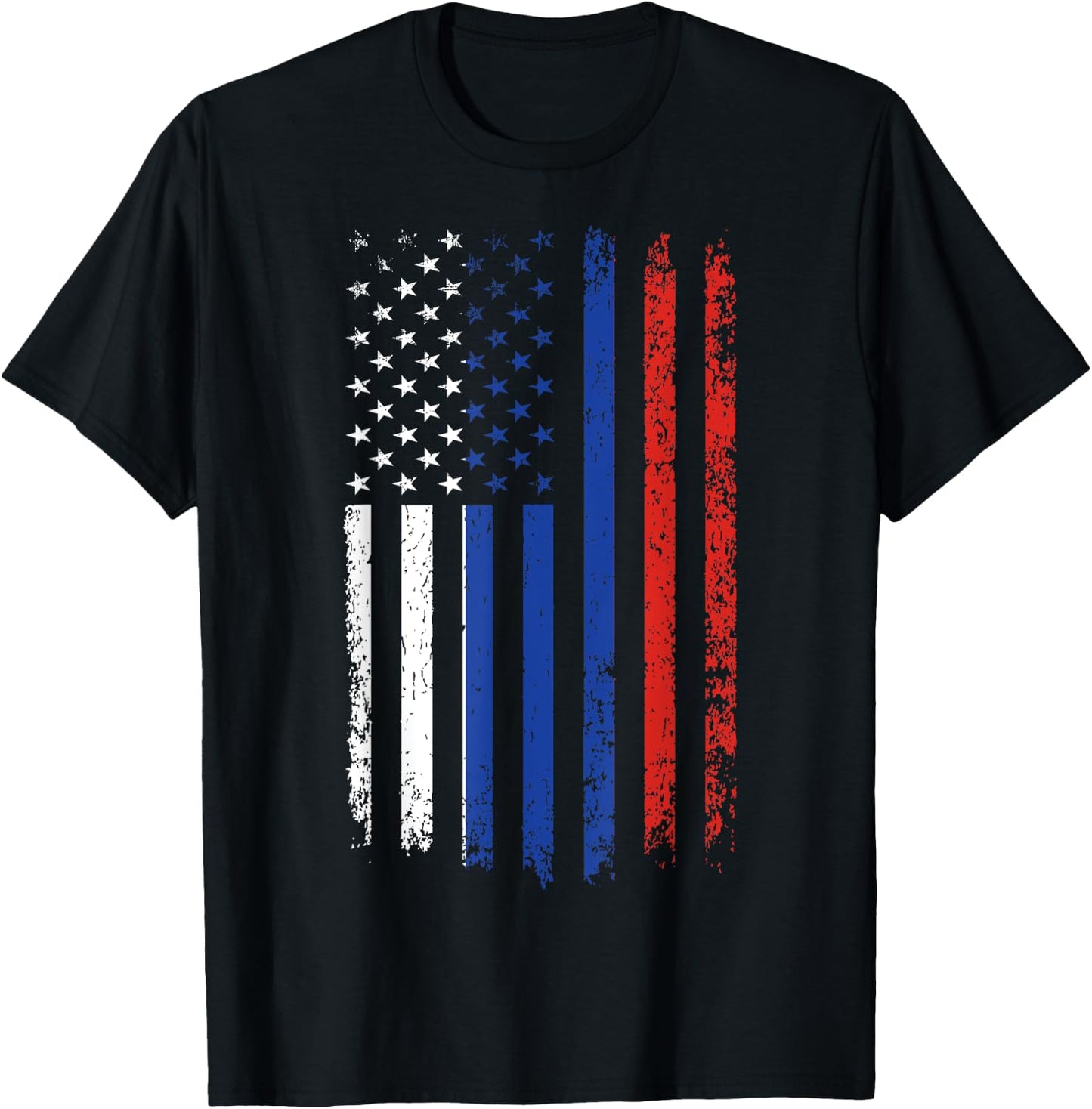 Russian American Flag Russian Roots Russian Federation T-Shirt - T-Shirt | Black