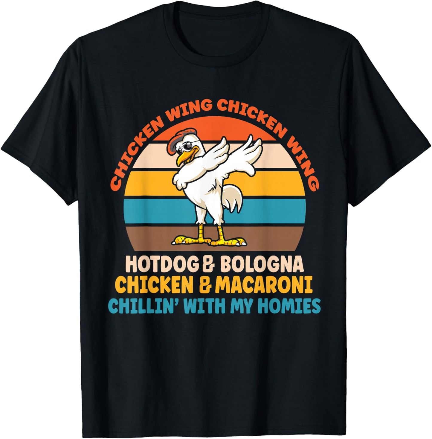 Chicken Wing Chicken Wing Hot Dog Bologna Macaroni T-Shirt - T-Shirt | Black