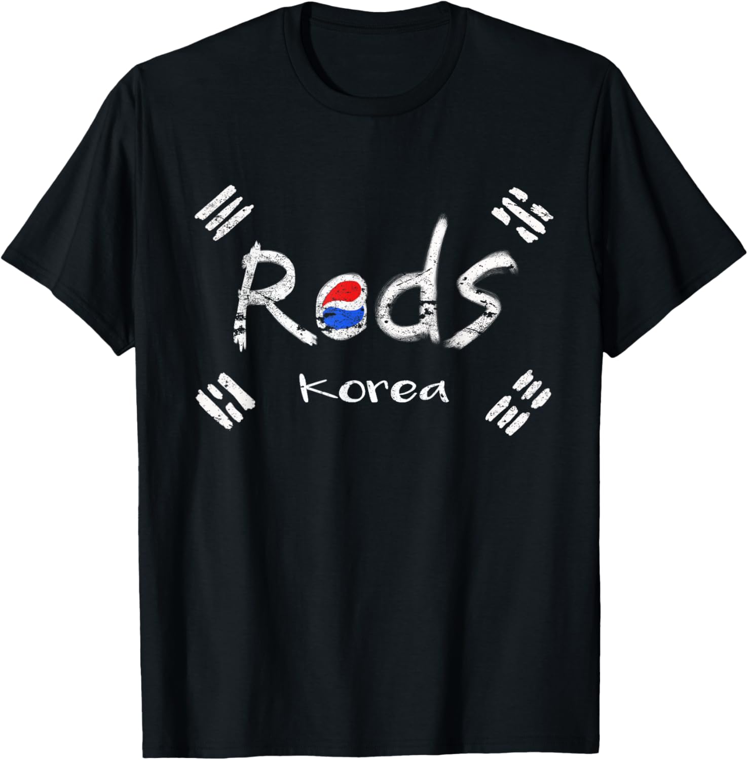 Korean soccer red with korean flag T-Shirt - T-Shirt | Black