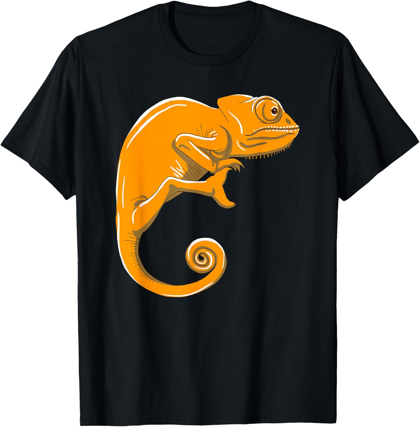 Orange Chameleon Cute Camouflage Lizard Animal Lover Gift T-Shirt - T-Shirt | Black
