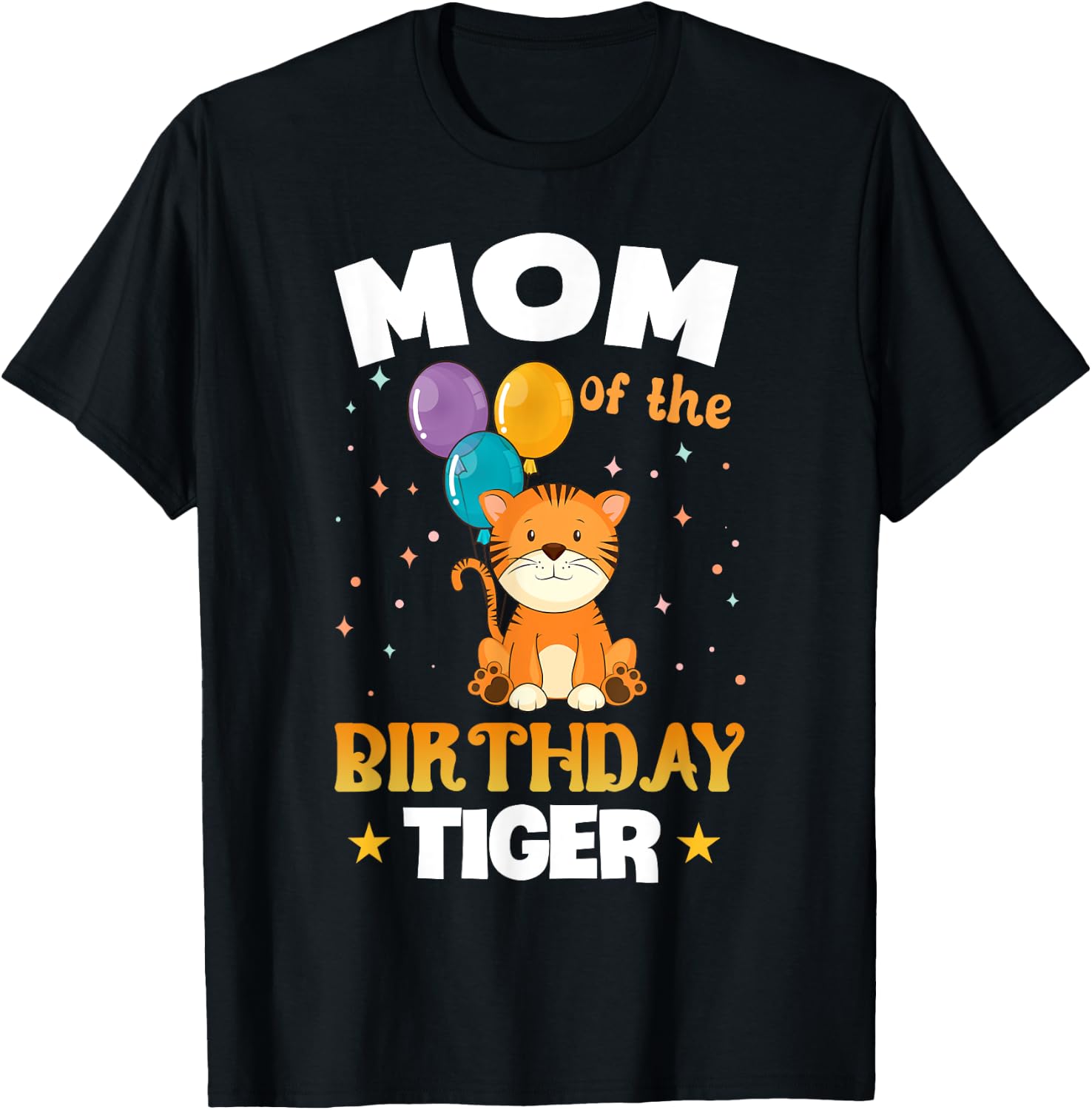 Funny Mom Of The Birthday Tiger Family Party T-Shirt - T-Shirt | Black
