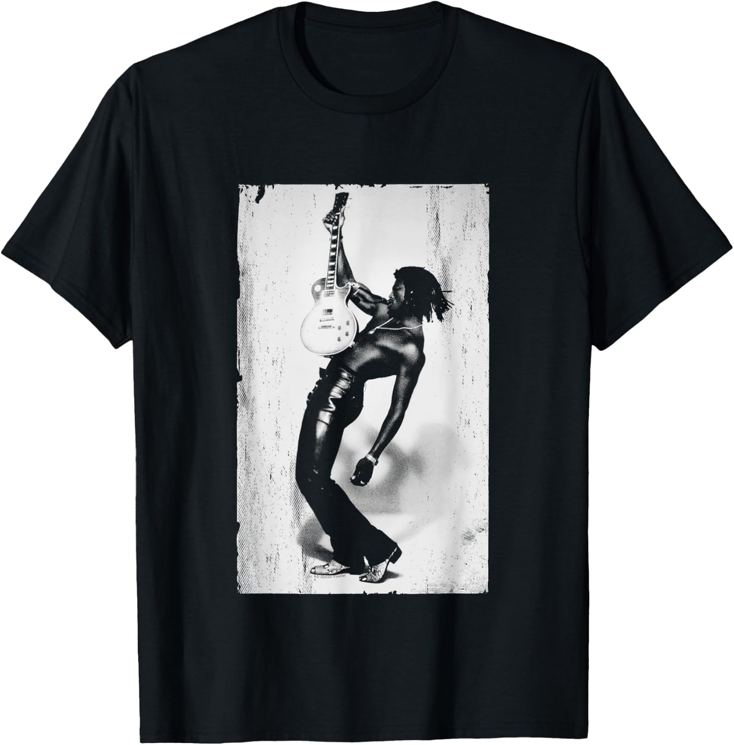 Singer Seal Guitar Studio Shot Distress By Simon Fowler T-Shirt - T-Shirt | Black