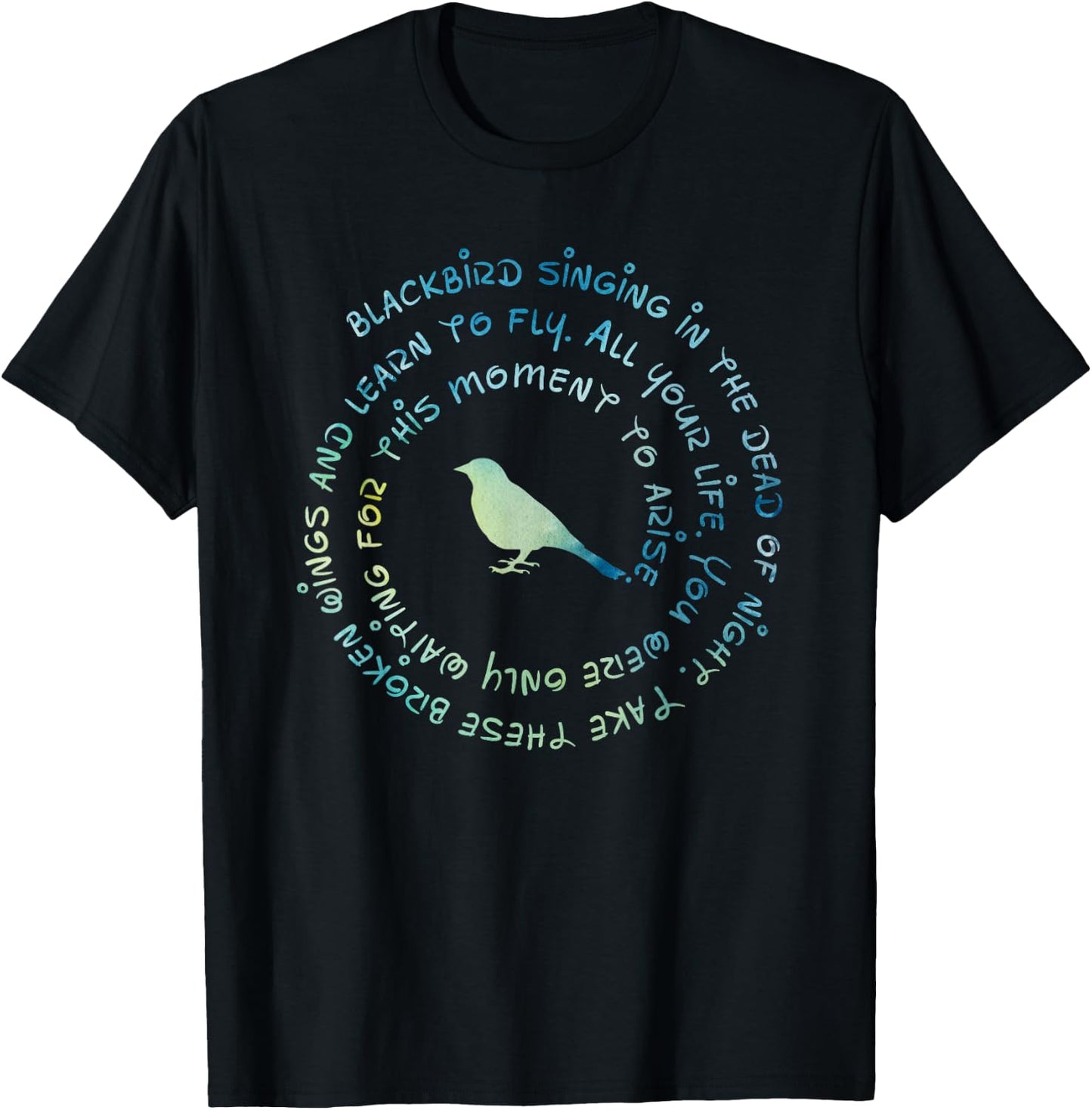 Blackbirds Singing In The Dead Of Night Vintage Funny Birds T-Shirt - T-Shirt | Black