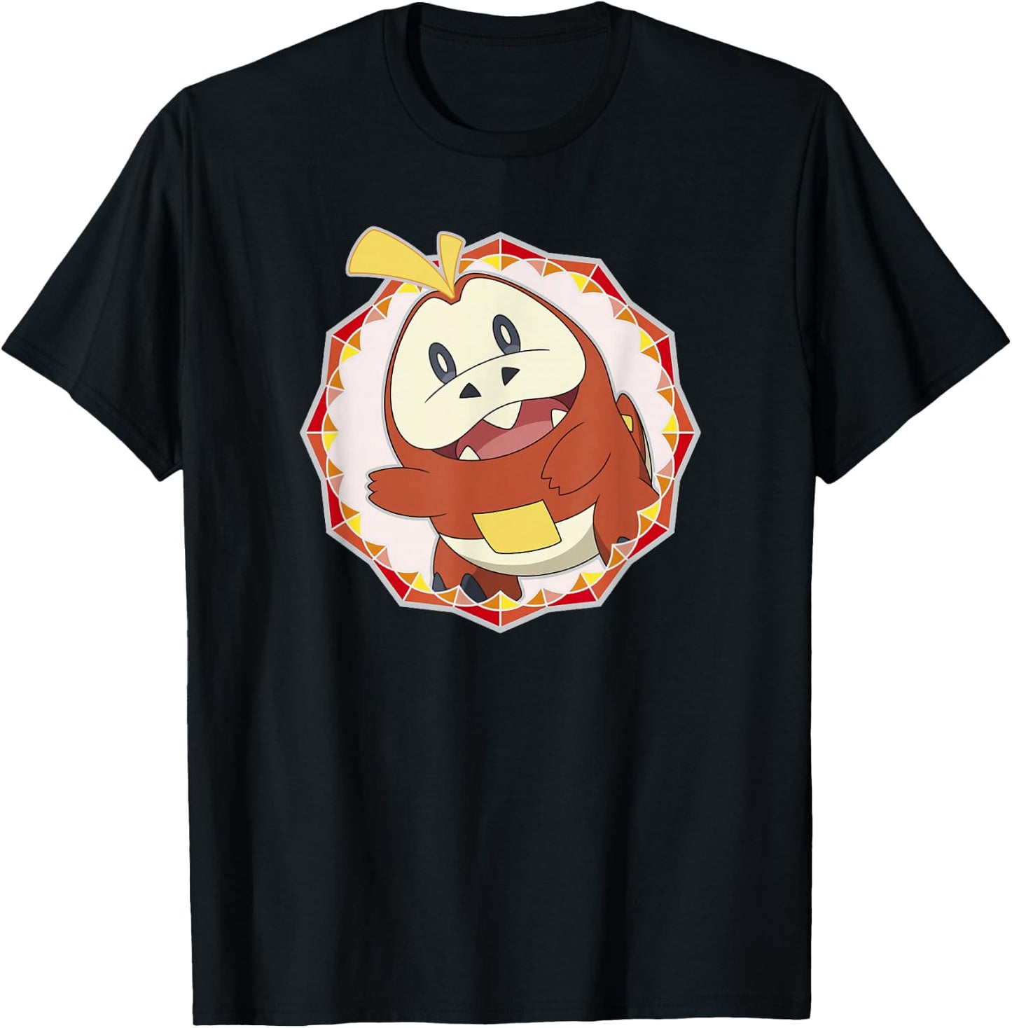 Pokémon Fuecoco Crystal Sparkle Geometric Center Portrait T-Shirt - T-Shirt | Black