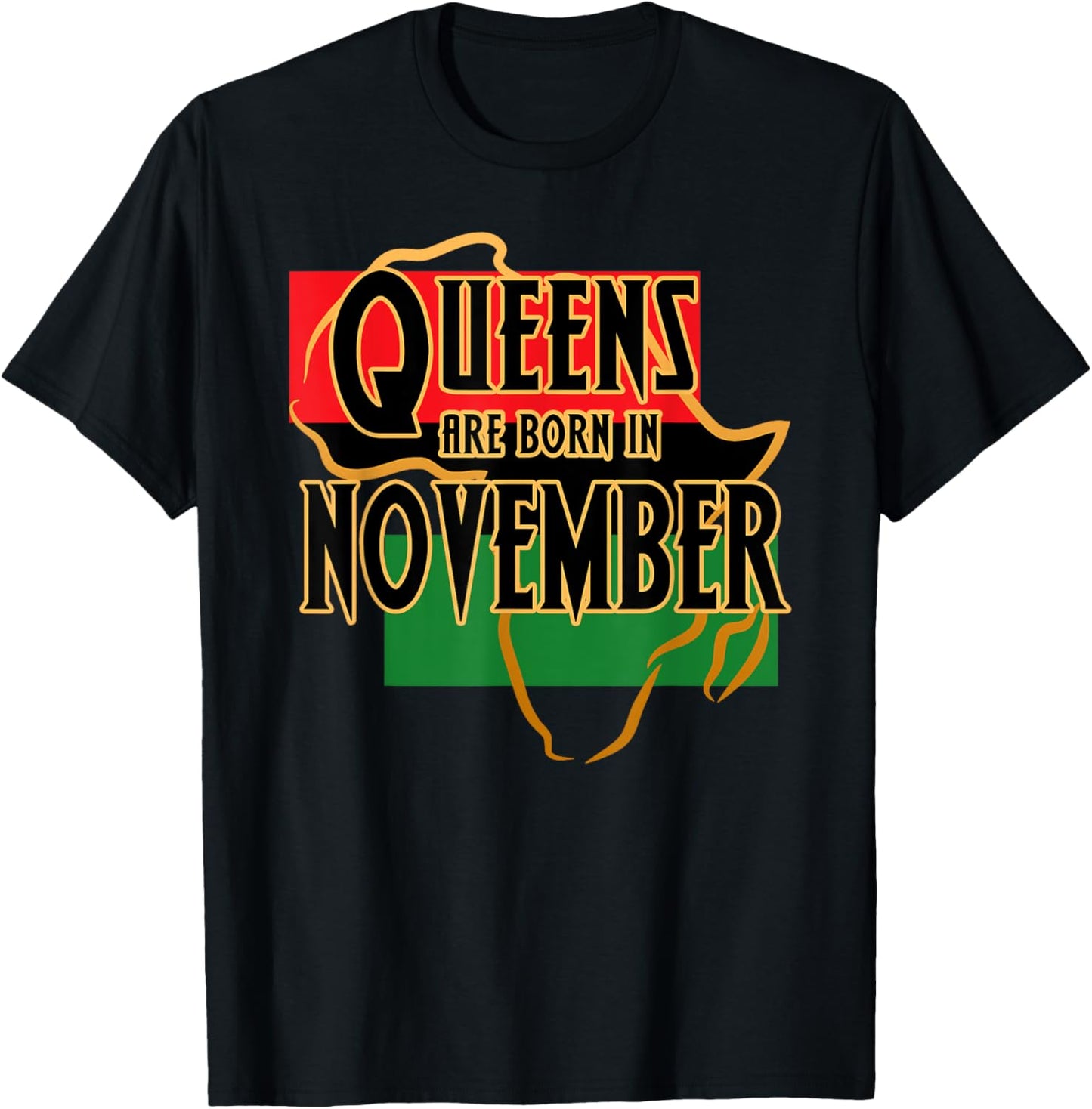 November Birthday Shirt Afro American Black Women Girls T-Shirt - T-Shirt | Black