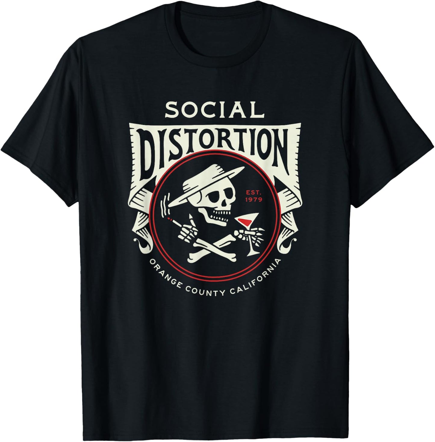 Official Social Distortion Skelly Circle T-Shirt - T-Shirt | Black