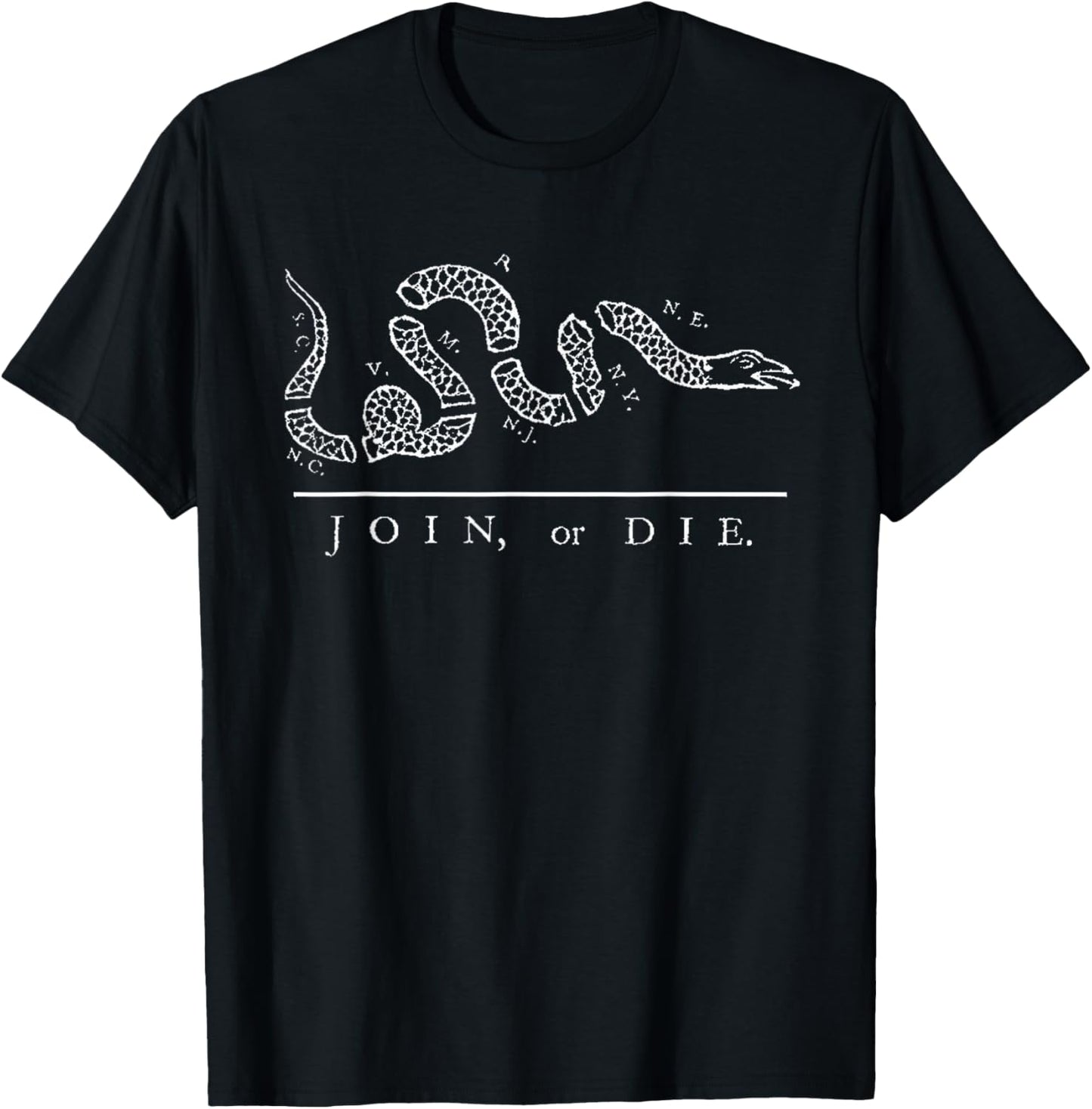 Benjamin Franklin Join or Die 1754 American Snake Shirt T-Shirt - T-Shirt | Black