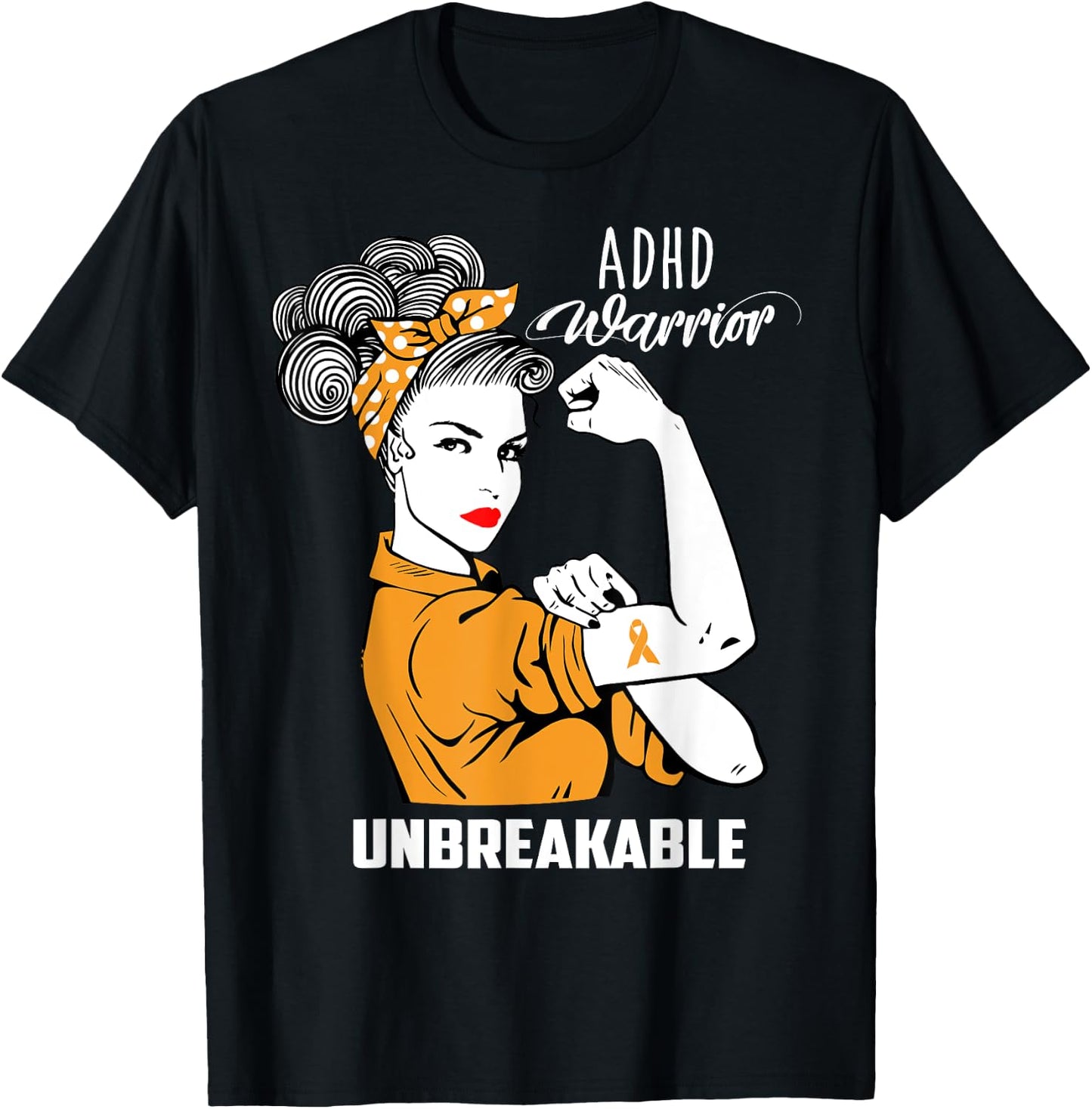ADHD Warrior Unbreakable Shirt ADHD Awareness Gift T-Shirt - T-Shirt | Black
