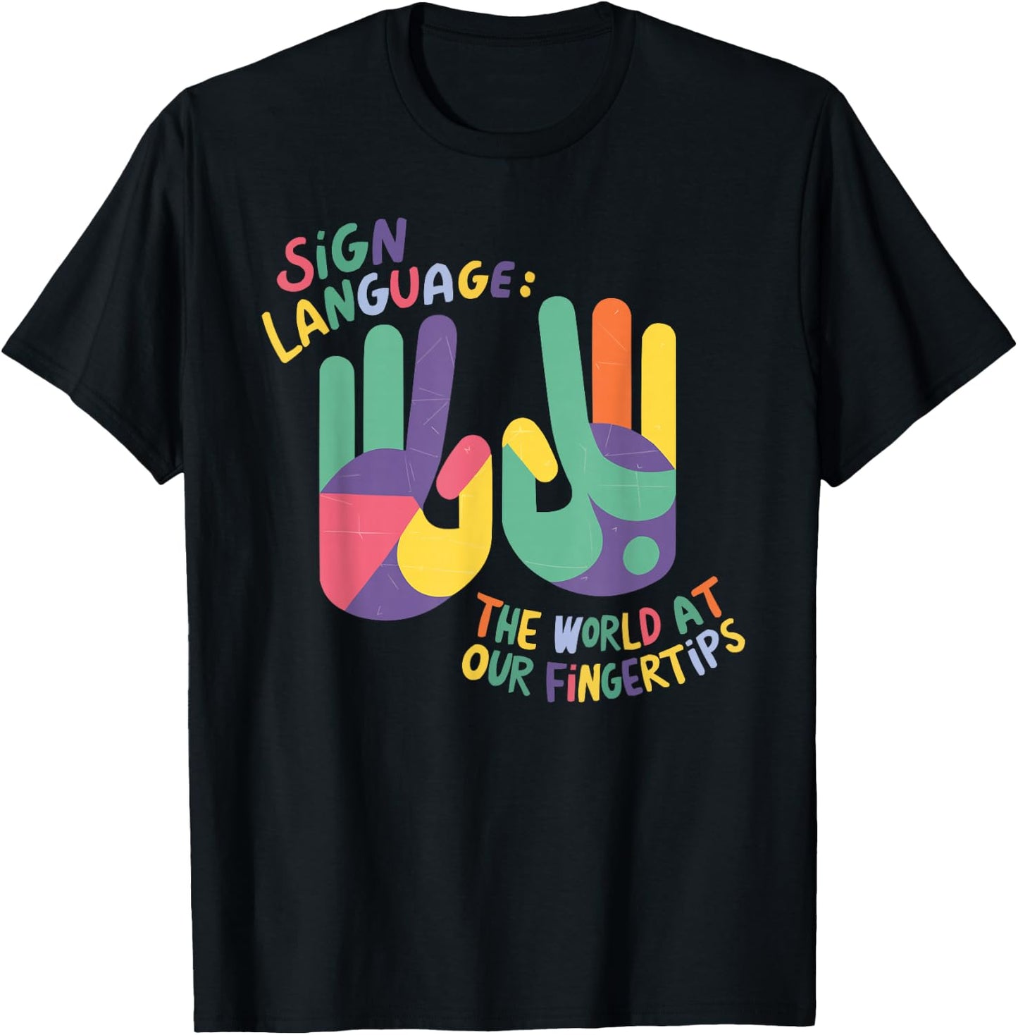 Deaf Awareness Hearing Loss Deafness Sign Language T-Shirt - T-Shirt | Black