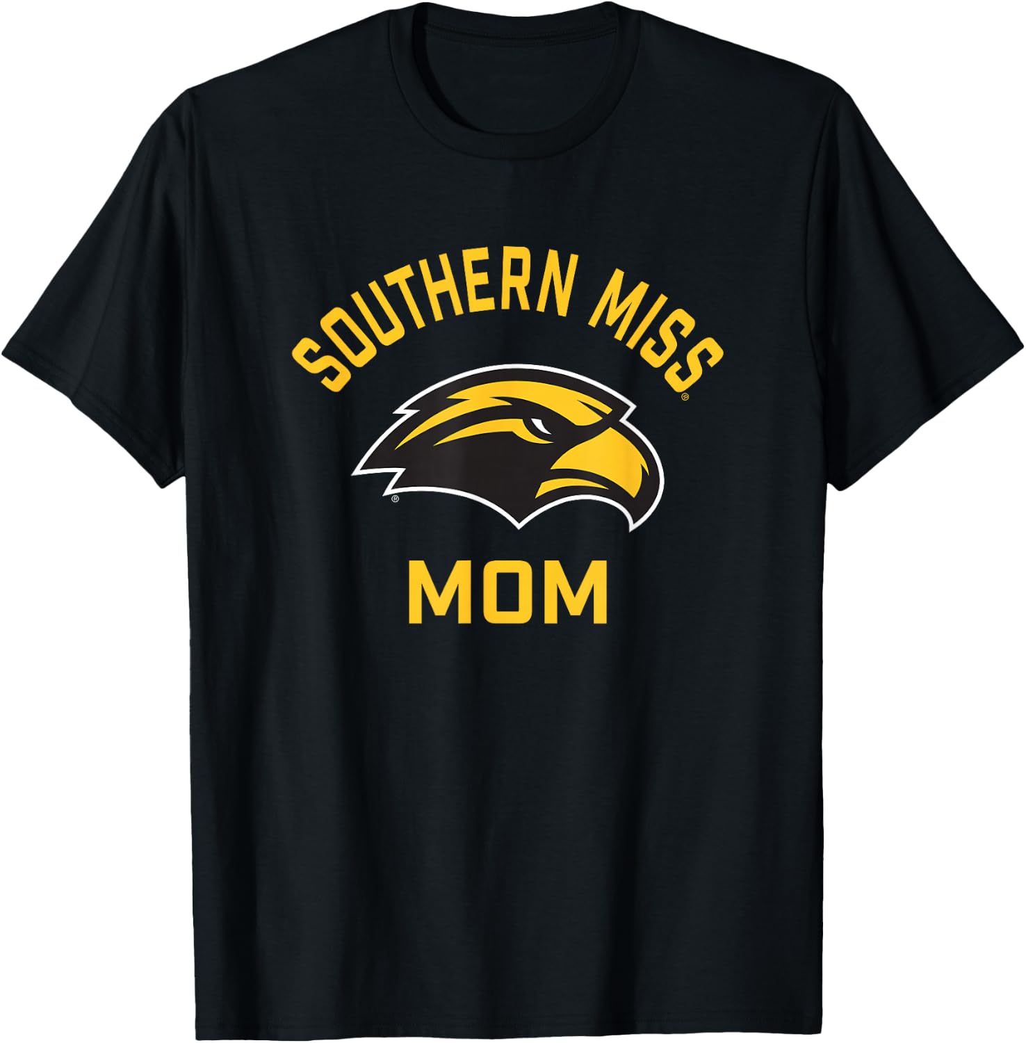 University of Southern Mississippi Golden Eagles Arched Mom T-Shirt - T-Shirt | Black