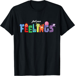 Disney and Pixar’s Inside Out 2 Emotions Feel Your Feelings T-Shirt - T-Shirt | Black
