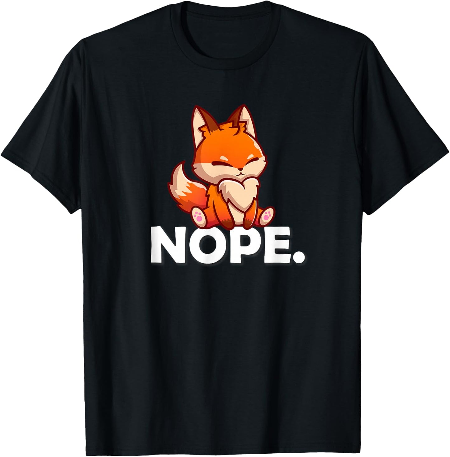 Cute Kawaii & Kids NOPE Red Fox Lover T-Shirt - T-Shirt | Black