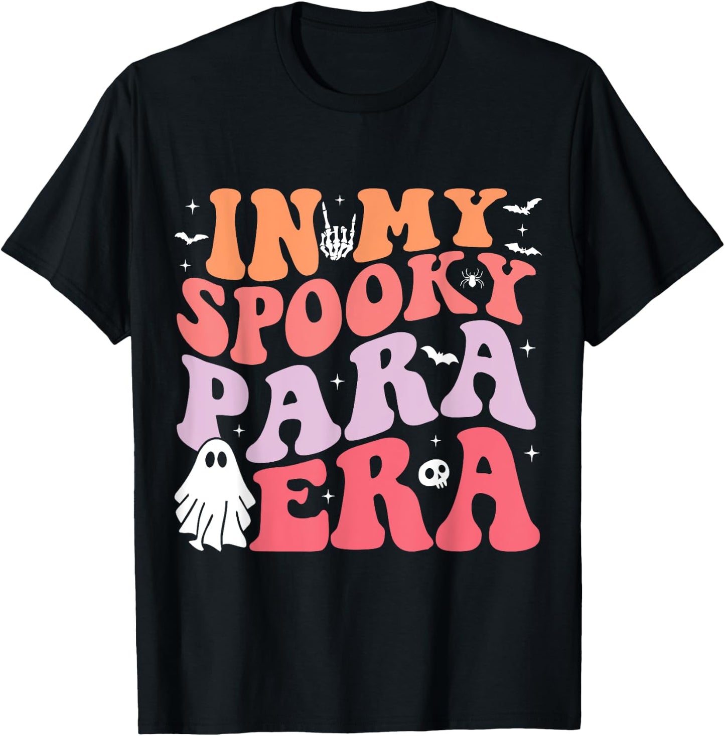 In My Spooky Para Era Retro Groovy Funny Halloween Parapro T-Shirt - T-Shirt | Black