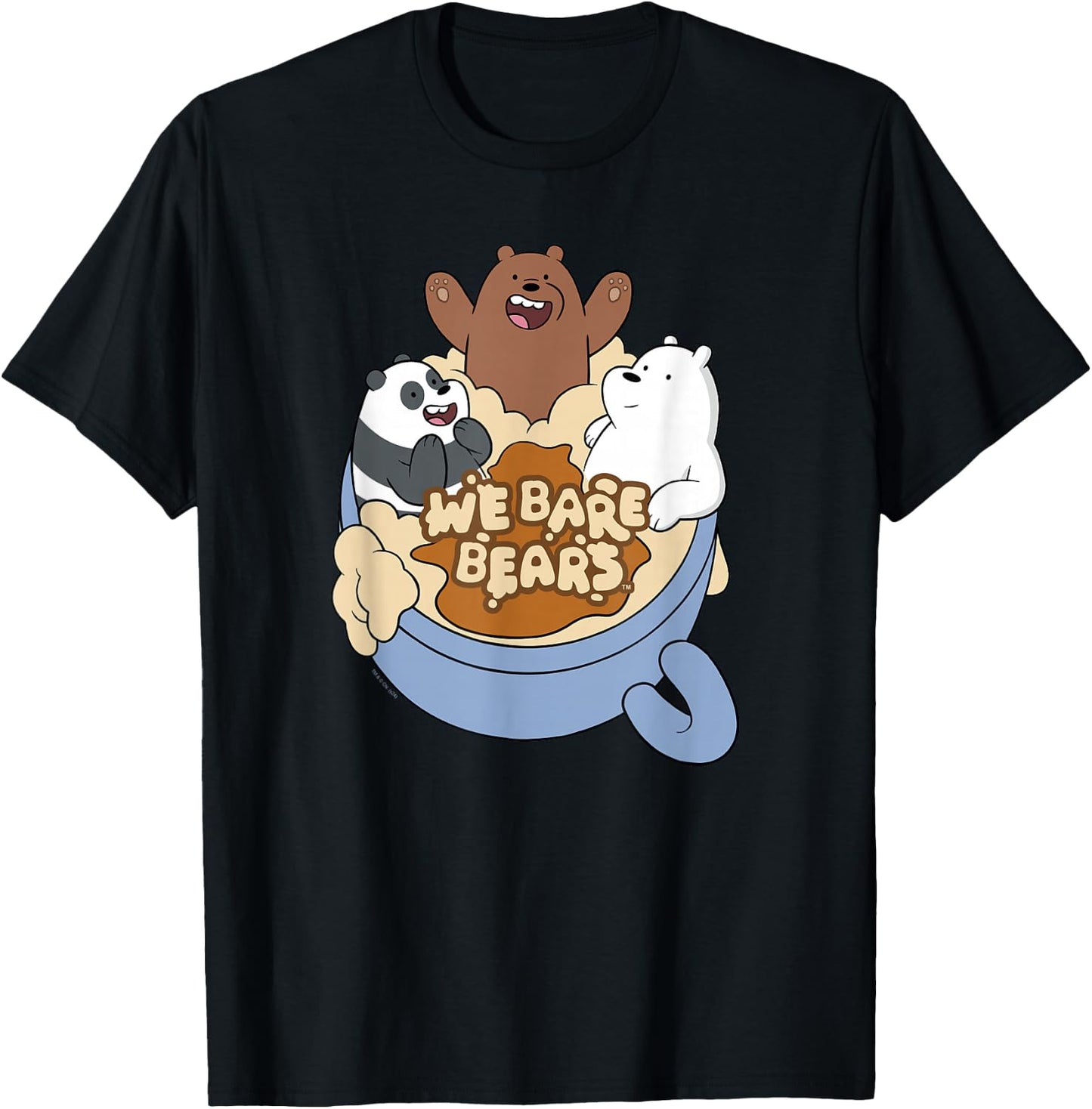 We Bare Bears Full Of Bears Cup Cute Cartoon T-Shirt - T-Shirt | Black