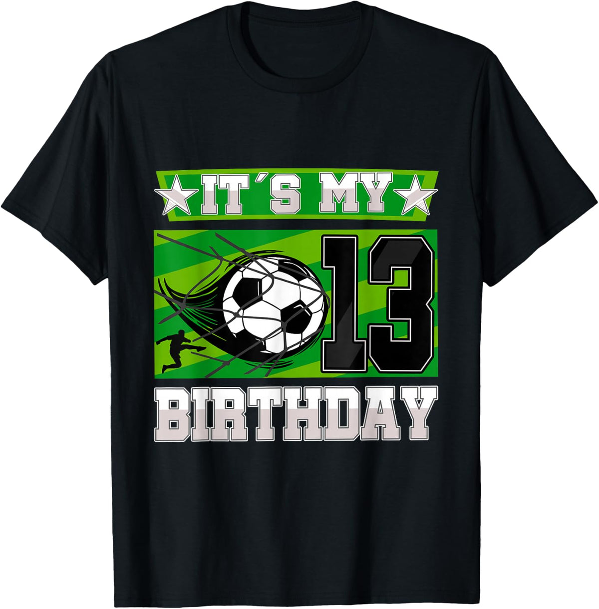 Soccer Birthday Party - 13th Birthday Boy 13 Years Old T-Shirt - T-Shirt | Black