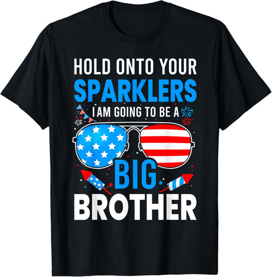 Big Brother 4th of July Pregnancy Announcement T-Shirt - T-Shirt | Black