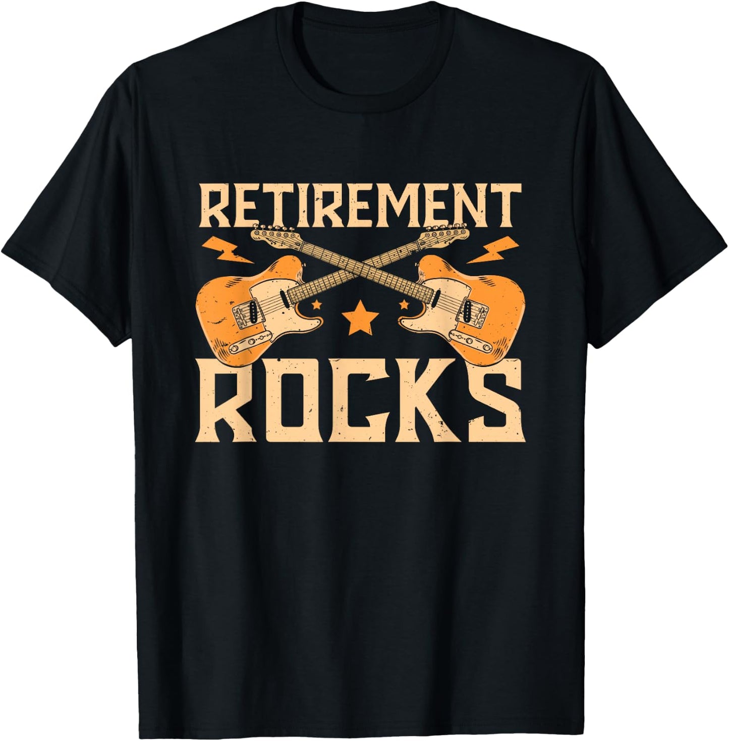Retirement Rocks Retired Guitar Players T-Shirt - T-Shirt | Black