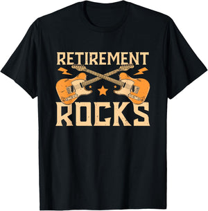 Retirement Rocks Retired Guitar Players T-Shirt - T-Shirt | Black