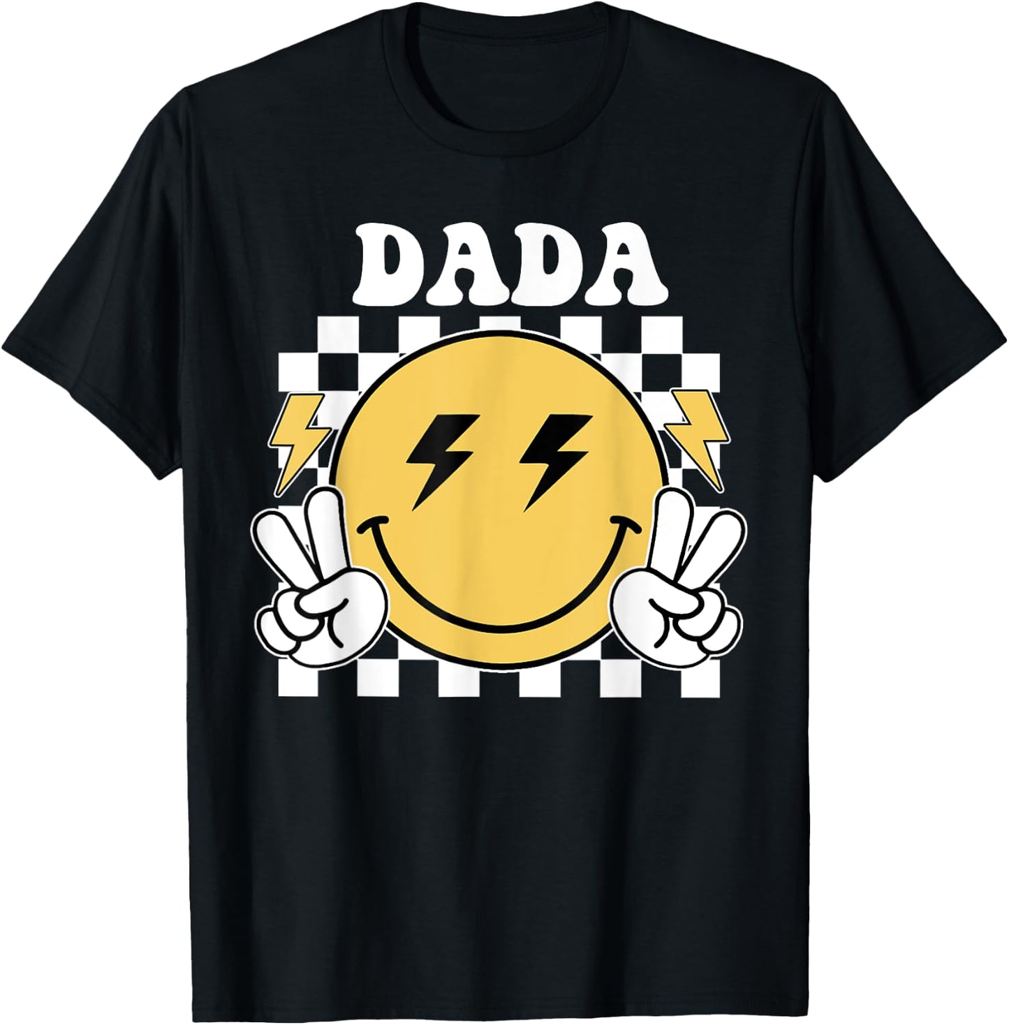 Dada One Happy Dude Birthday Theme Family Matching , Small, Black T-Shirt - T-Shirt | Black