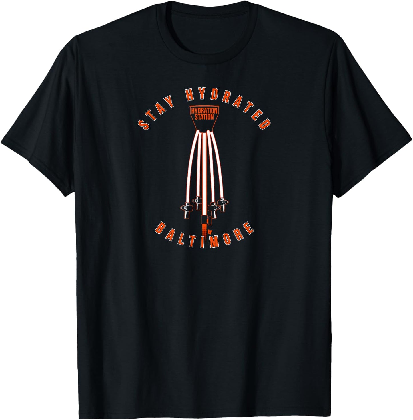 Baltimore Hydration Station - Baltimore Baseball T-Shirt - T-Shirt | Black