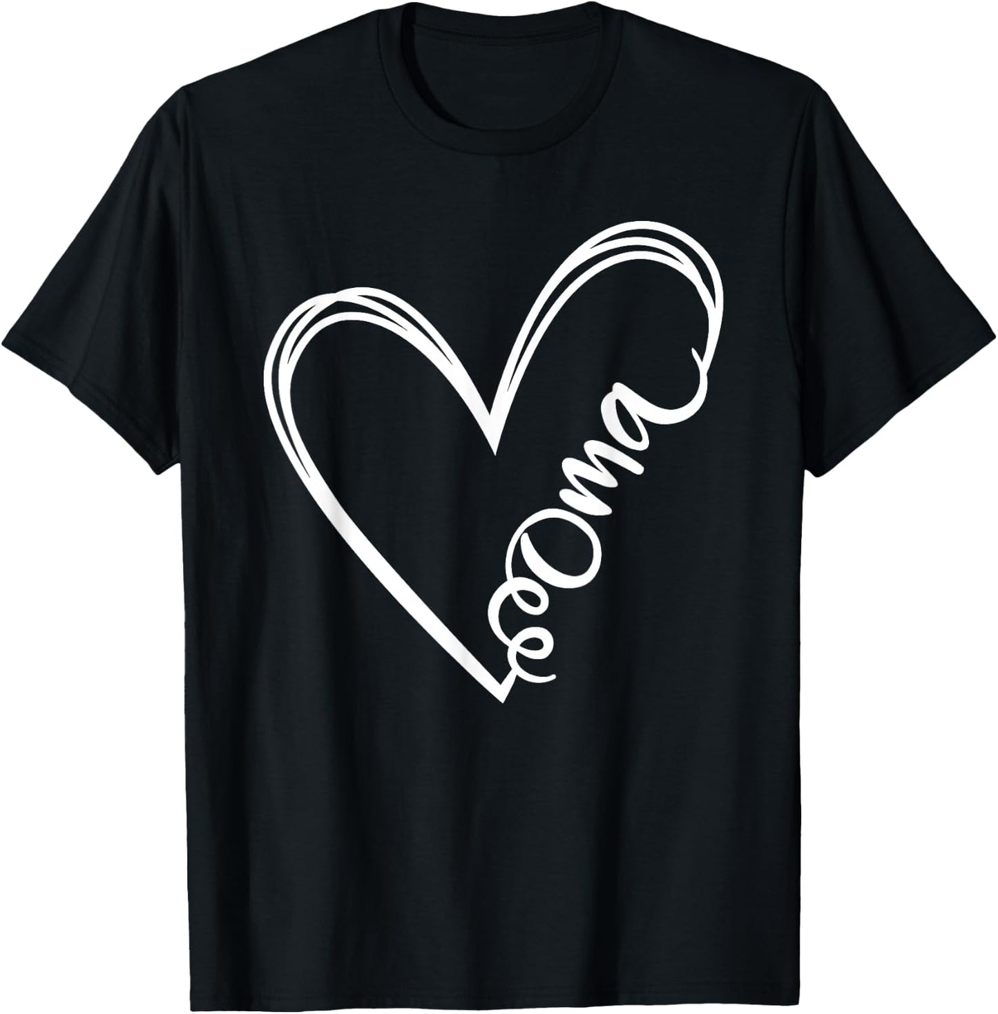 Oma Heart Grandma Women German Christmas Mother's Day T-Shirt - T-Shirt | Black