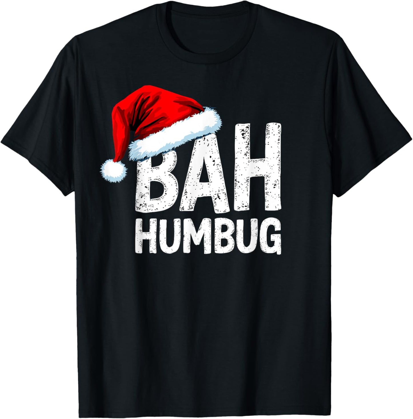 Vintage Bah Humbug Christmas Santa Funny Xmas Party T-Shirt - T-Shirt | Black
