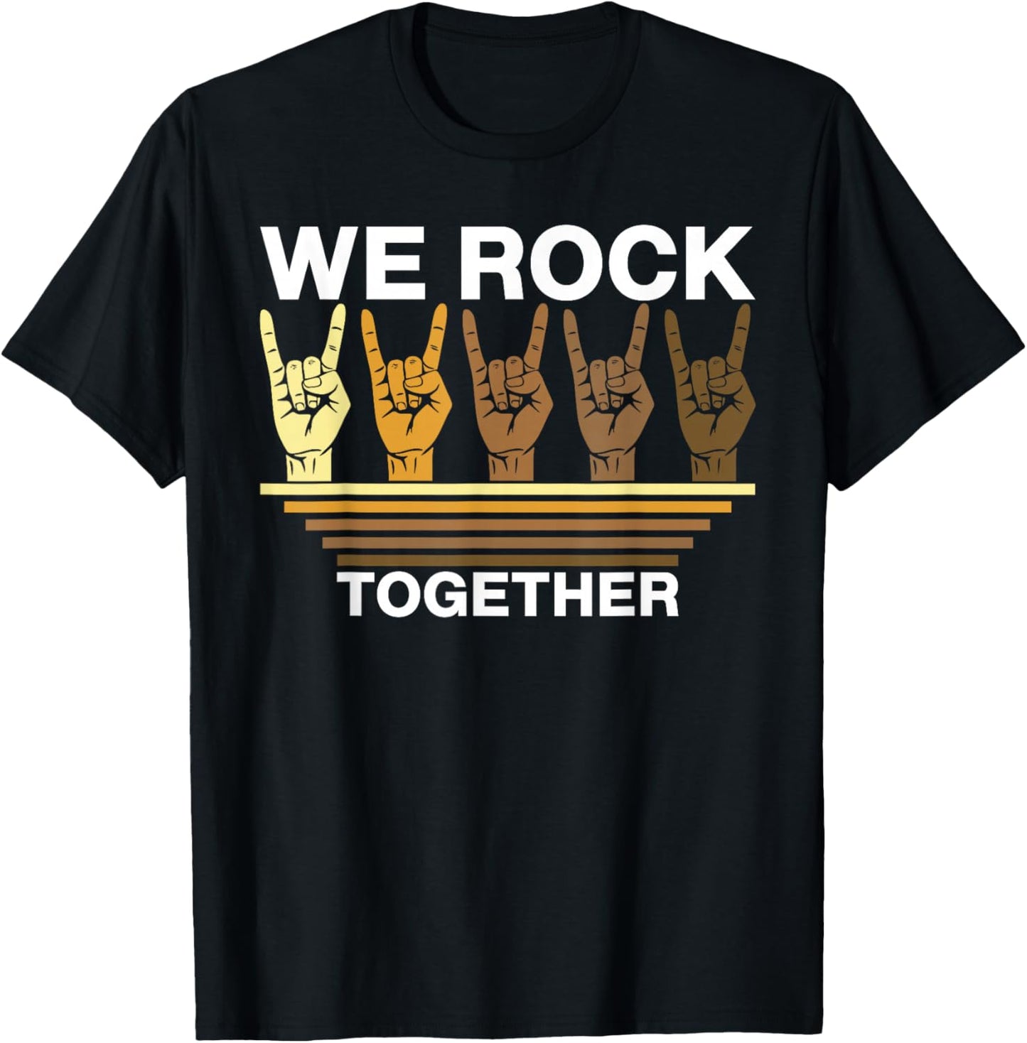 We Rock Together Vintage Rock Distressed Rock Music T-Shirt - T-Shirt | Black