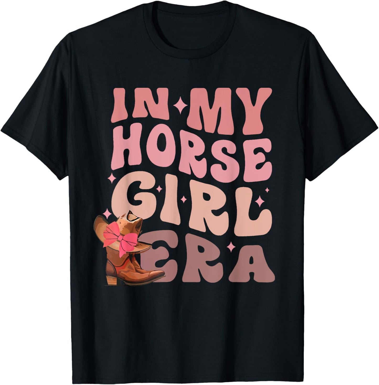In My Horse Girl Era Cowgirl Western Rodeo Groovy T-Shirt - T-Shirt | Black
