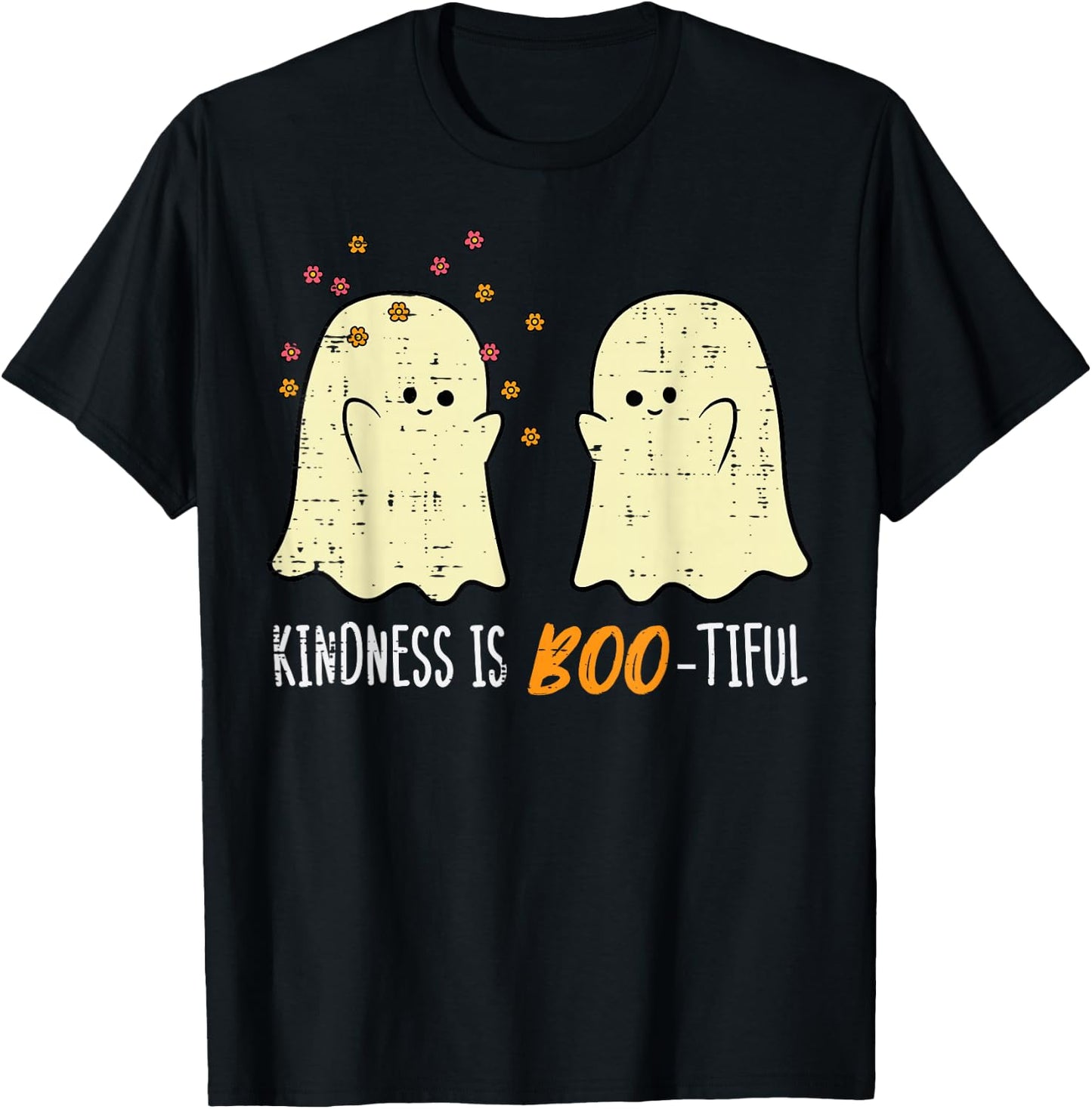 Halloween Ghosts Kindness Boo Tiful Costume Women Girls Kids T-Shirt - T-Shirt | Black