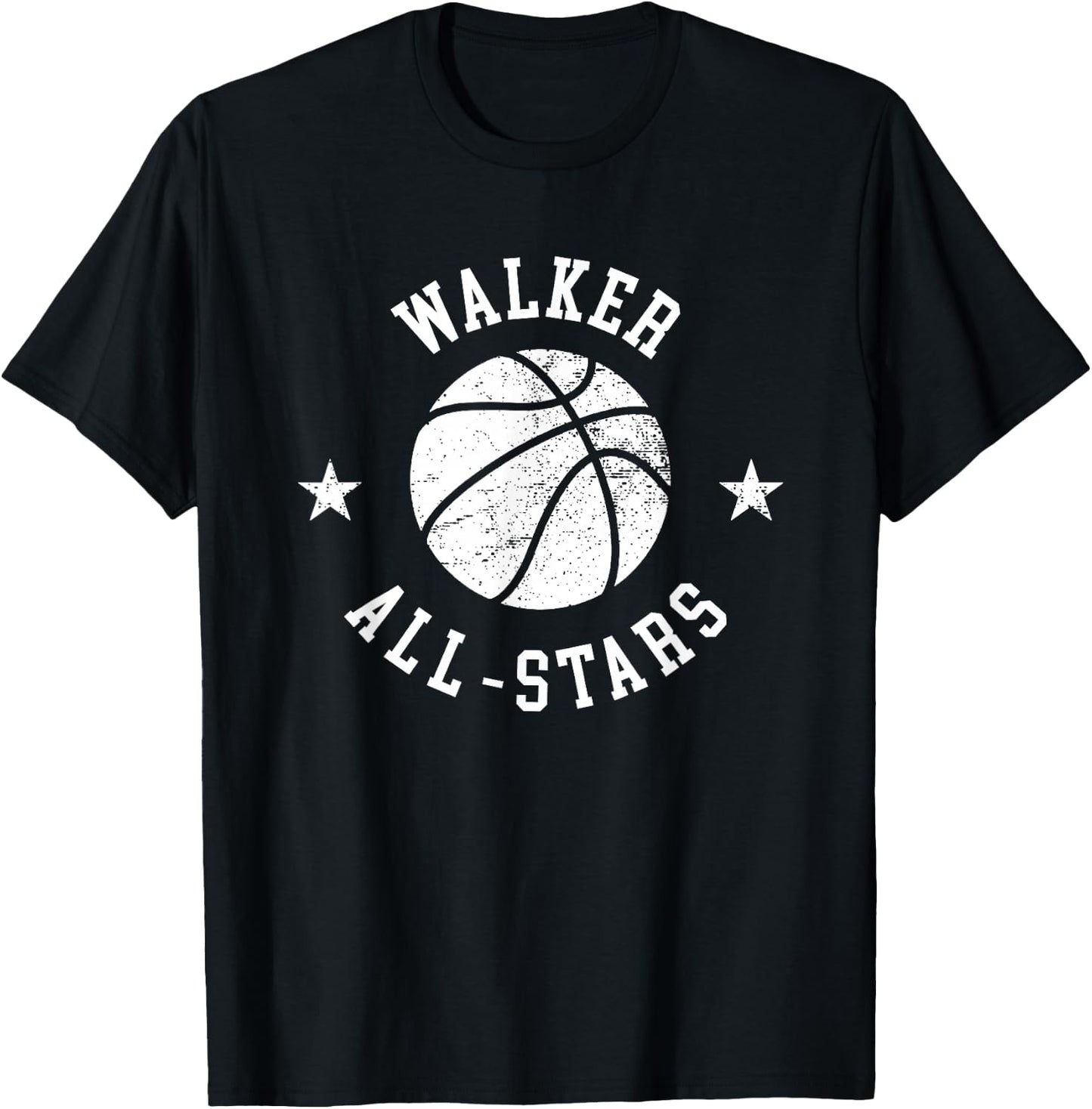 Walker Vintage All-Stars Retro 80s Basketball T-Shirt - T-Shirt | Black