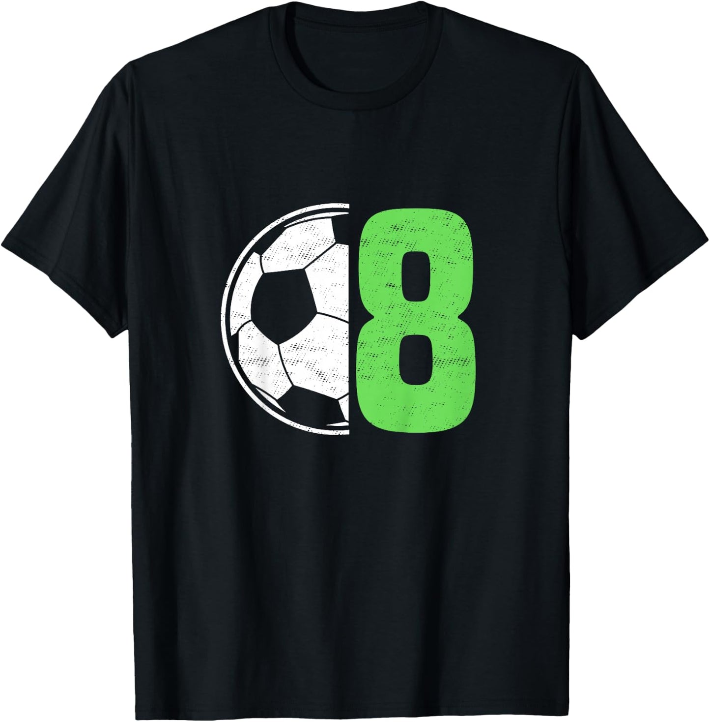 Eight 8 Year Old 8th Birthday Present Soccer Ball 8 Yr Old T-Shirt - T-Shirt | Black