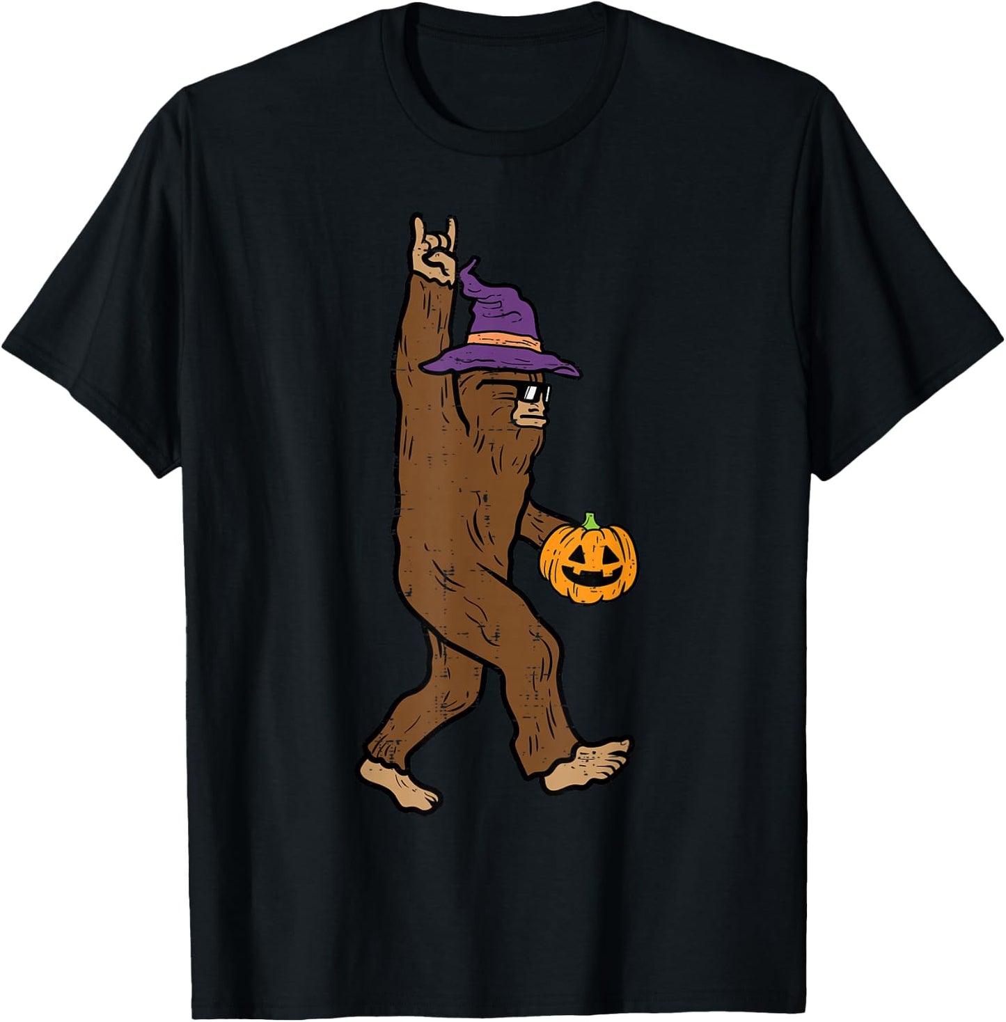 Halloween Bigfoot Rock Sasquatch Rocker Costume Men Boys Kid T-Shirt - T-Shirt | Black