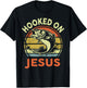 Hooked on Jesus Christian Funny I You Love Bass Fishing T-Shirt - T-Shirt | Black