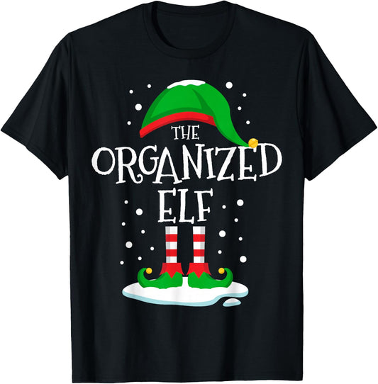The Organized Elf Christmas Family Matching Xmas Group Funny T-Shirt - T-Shirt | Black