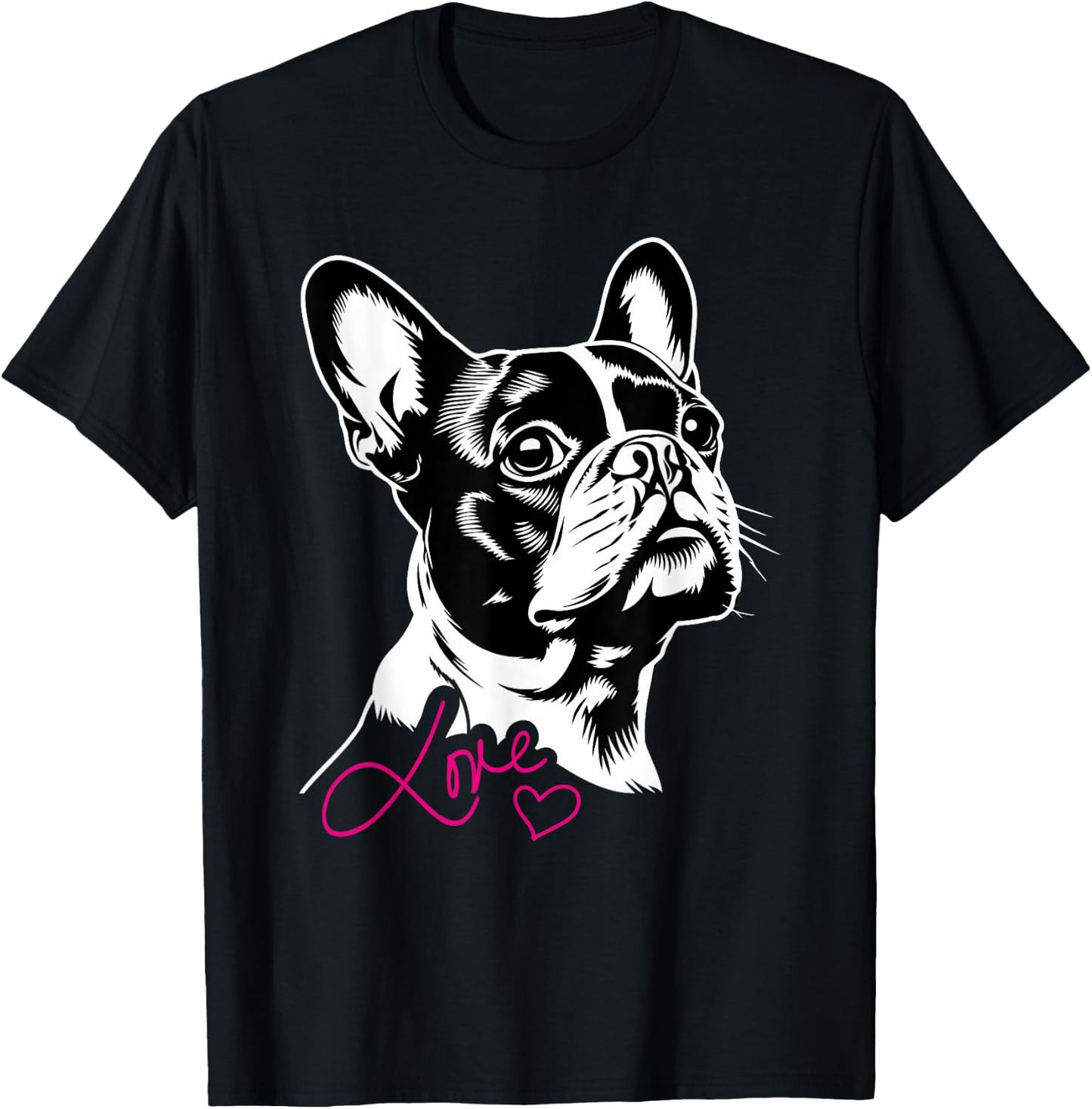 Boston Terrier Dog Boston Terrier Heart Men Women Kids T-Shirt - T-Shirt | Black