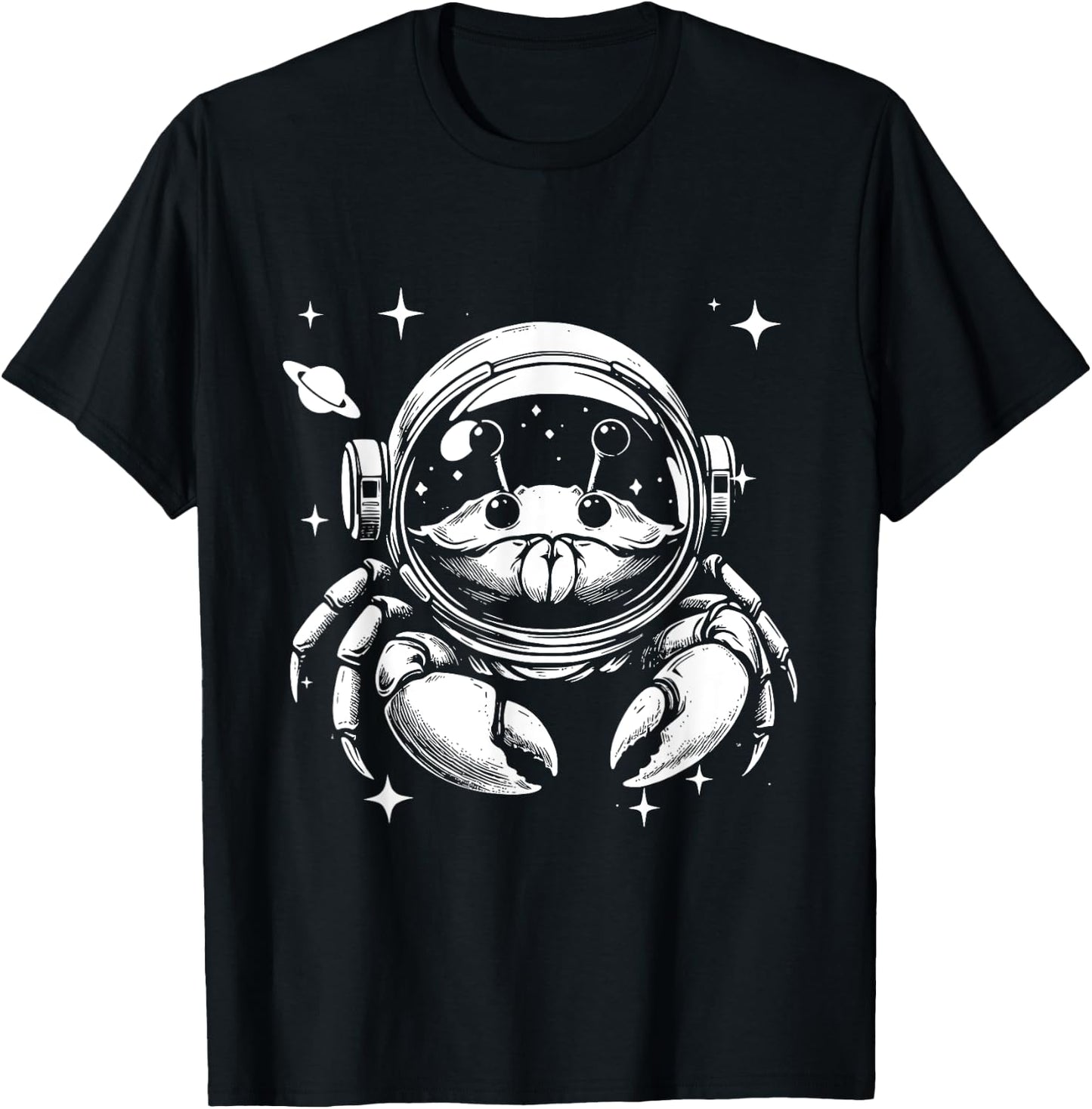 Crab Dad Mom Space - Astronaut Crab T-Shirt - T-Shirt | Black