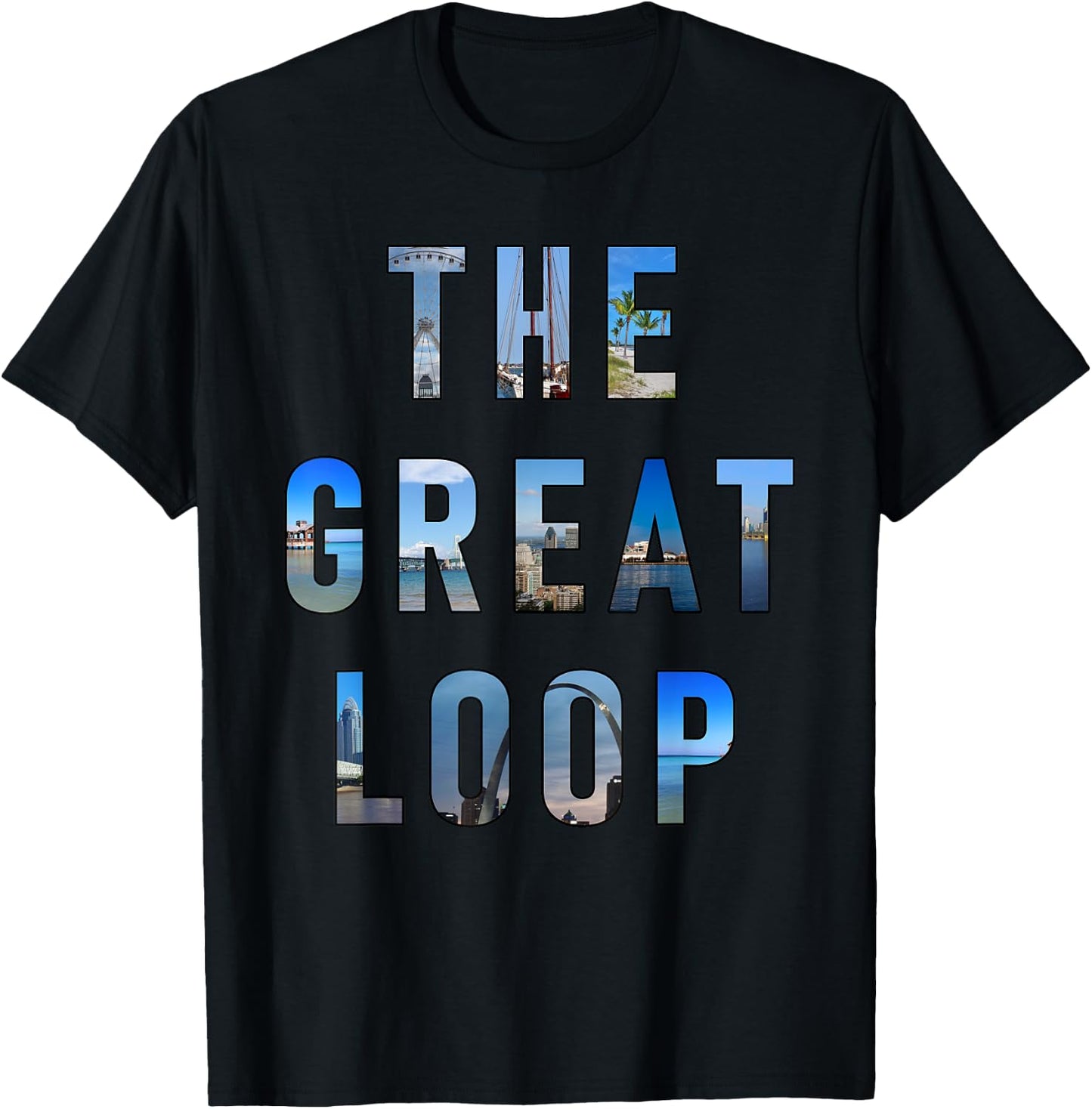 The Great Loop Looper Boating Travel Lifestyle T-Shirt - T-Shirt | Black