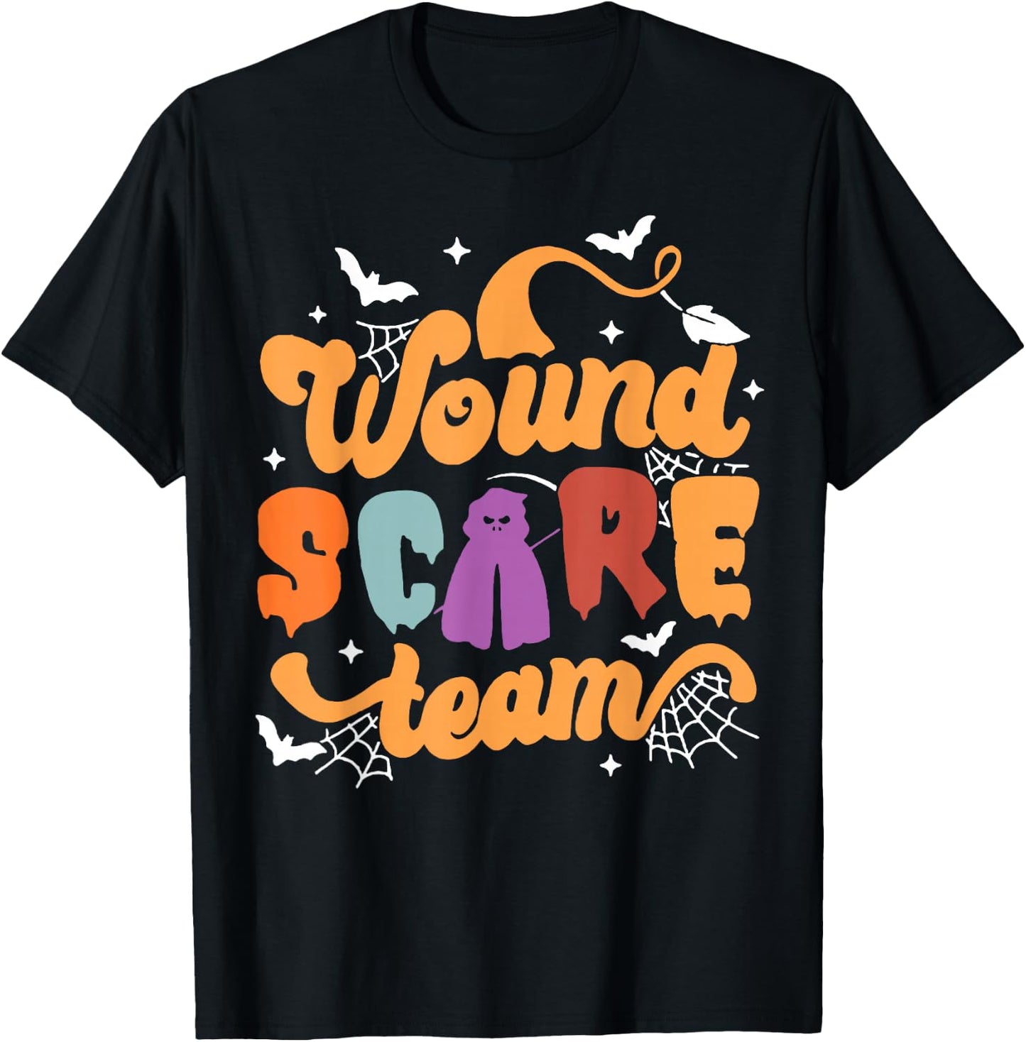 Wound Care Team Halloween Team Crew Nurse Practitioner T-Shirt - T-Shirt | Black