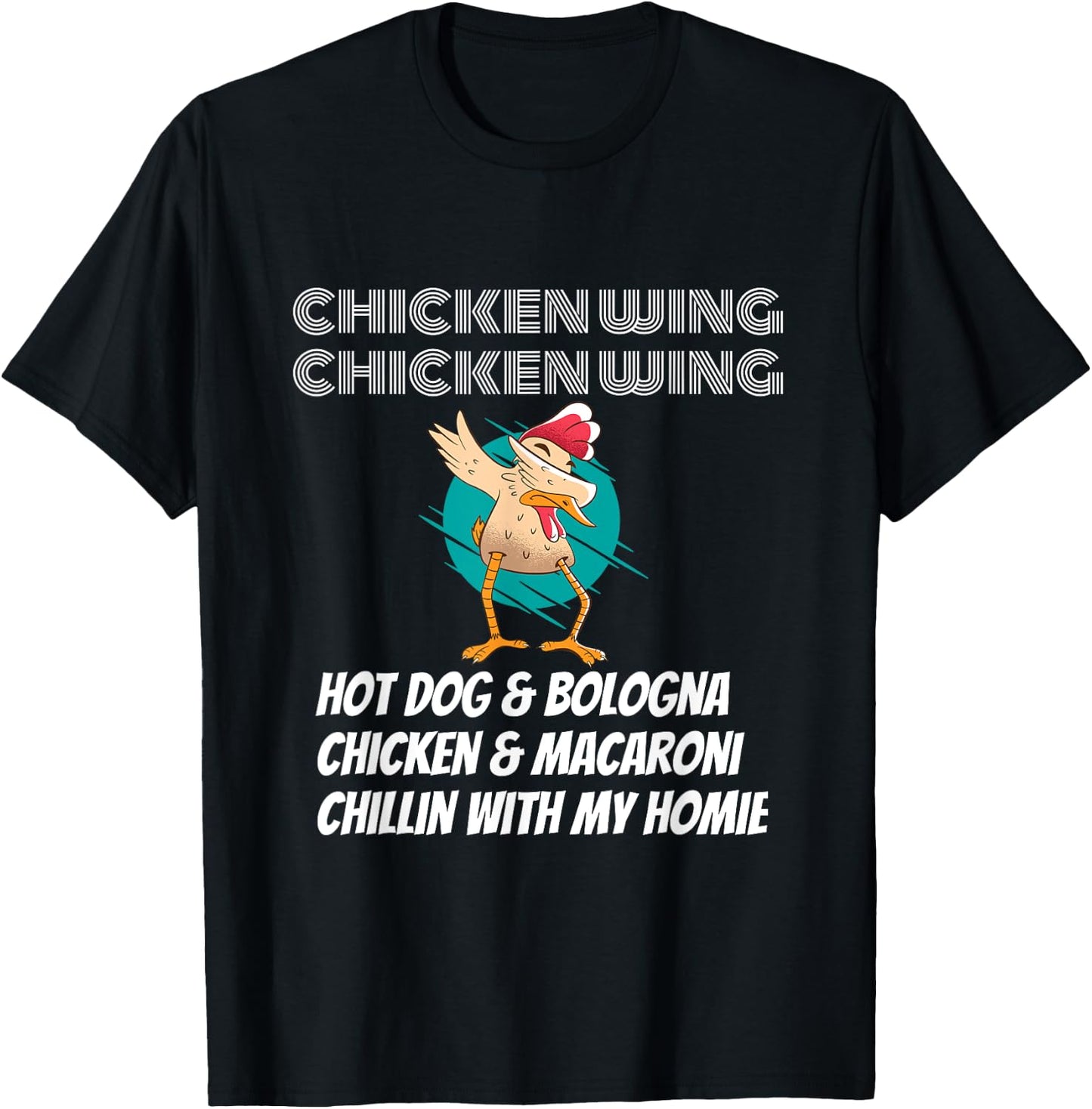 Funny chicken wing chicken wing. Hot dog & bologna. Women Girls Kids T-Shirt - T-Shirt | Black