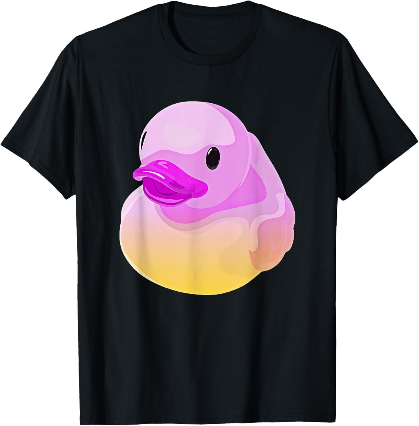 Cute Pink Duckling - Rubber Ducky - Bath Tub Duck Design T-Shirt - T-Shirt | Black