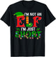 I'm Not An Elf I'm Just Short Christmas Elf Costume Xmas T-Shirt - T-Shirt | Black