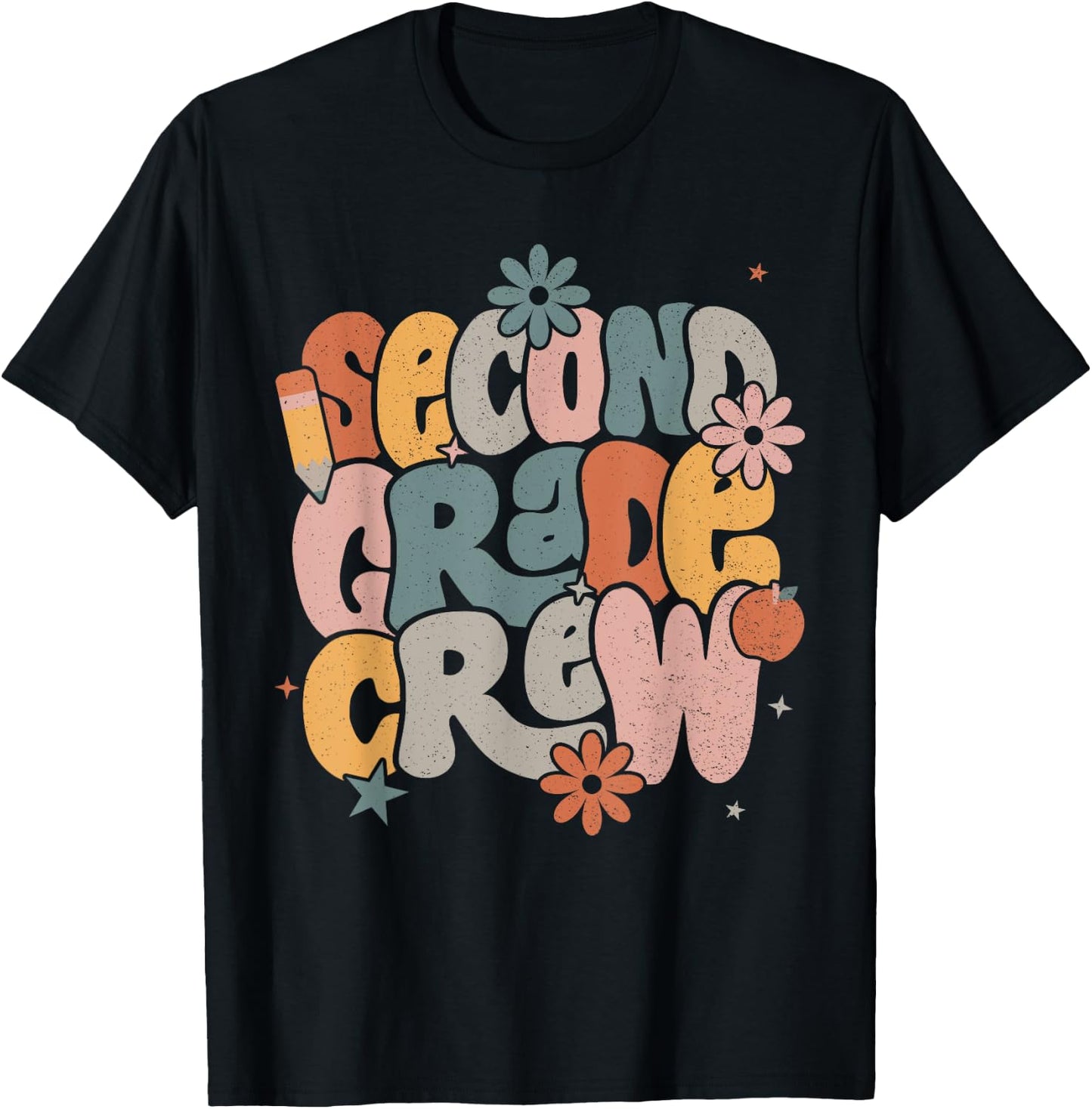 Back To School Second Grade Crew 2nd Grade Teacher Men Women Kids T-Shirt - T-Shirt | Black