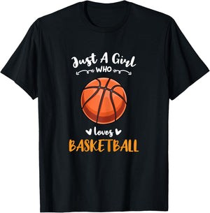 Just A Girl Who Loves Basketball T-Shirt - T-Shirt | Black