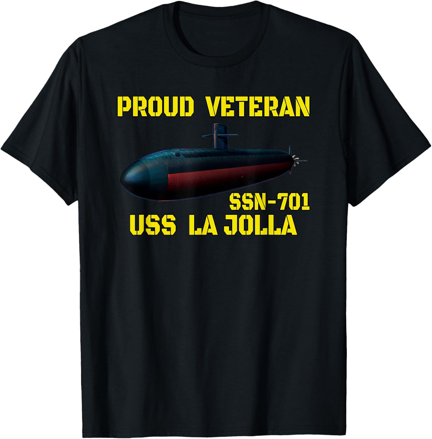 USS La Jolla SSN-701 Submarine Veterans Day Father Grandpa T-Shirt - T-Shirt | Black