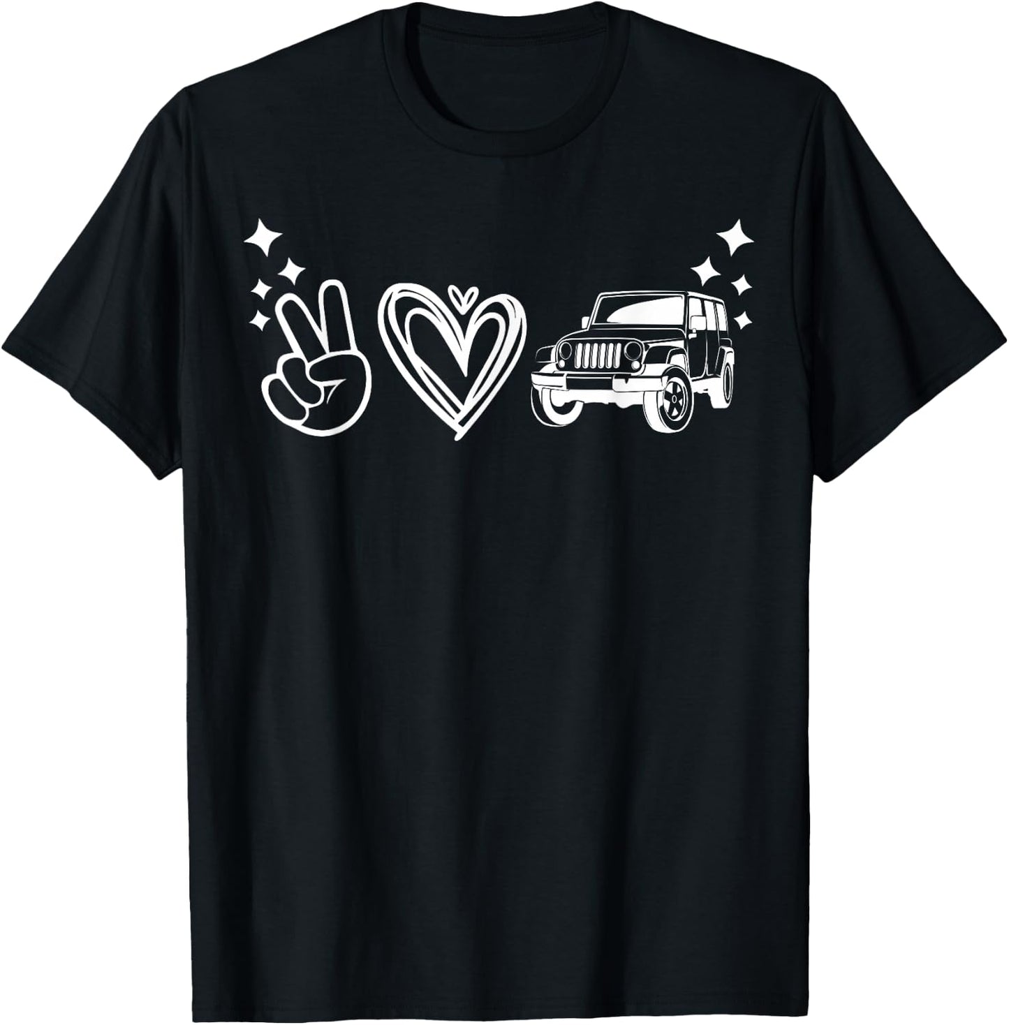 Peace Love Offroad , Nature Lover 4WD Off-Roading T-Shirt - T-Shirt | Black